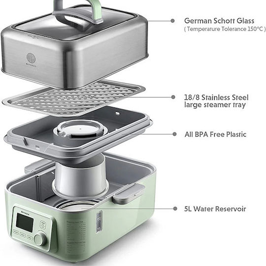 Buydeem Food Steamer With 1 Steaming Deck 5lt