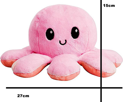 Reversible Octopus 27cm Green Pink