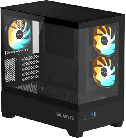 Gigabyte C201 Gaming Midi Tower Κουτί Υπολογιστή με Πλαϊνό Παράθυρο και RGB Φωτισμό Μαύρο