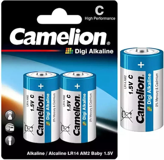 Camelion Digi Baterii Alcaline C 1.5V 2buc 09.01.0047