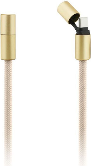 Guess Редовна USB 2.0 Кабел USB-C мъжки - USB-C мъжки 100W Бежов 1.5м (GUCCUCNY4GDE)