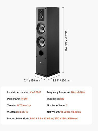 Vevor Ηχείο 145W (Τεμάχιο) Λευκό
