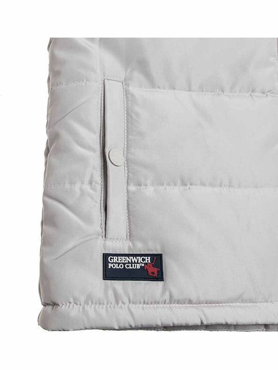Kids' Quilted Jacket Sleeveless with Lining & Hood Beige