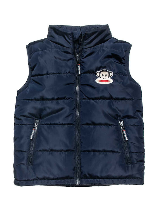 Kids' Casual Jacket Sleeveless Double Sided with Hood Navy Blue