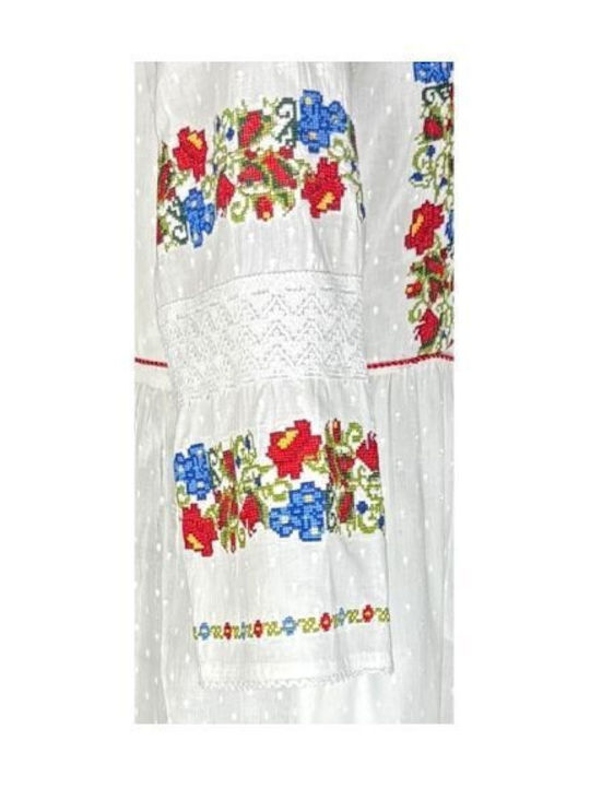 Summer Maxi Dress White Green