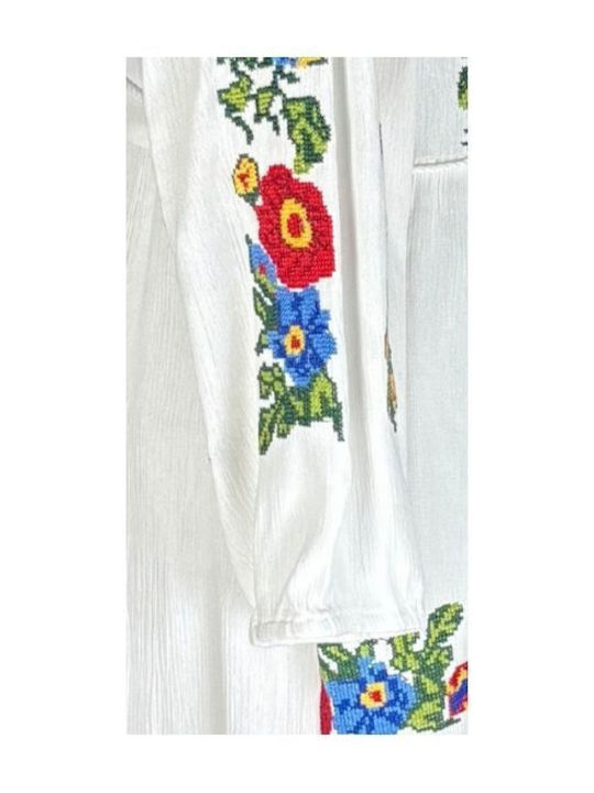 Summer Maxi Dress White Yellow