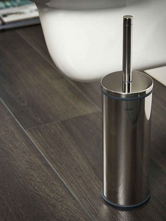 TIGER Inox Bathroom Trash Can Silver