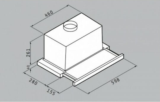 Pyramis Essential Turbo Συρόμενος Απορροφητήρας 60cm Λευκός