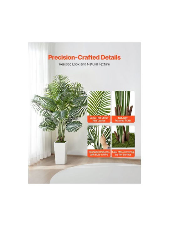 Vevor 1829 Mm Artificial Areca Palm Tree Faux Plant In Pot Home Office