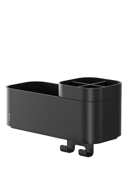 TIGER 2-store Επιτοίχια Ραφιέρα Μπάνιου Μεταλλική 24.9x15.7x10.8cm Μαύρη