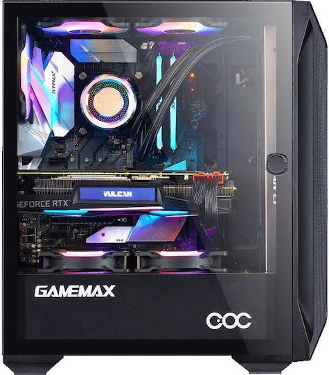 GameMax Brufen C1 Gaming Middle Tower Carcasă Calculator cu Fereastră Laterală și Iluminare ARGB Negru