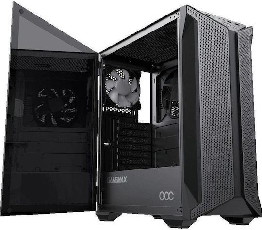 GameMax Brufen C1 Gaming Middle Tower Carcasă Calculator cu Fereastră Laterală și Iluminare ARGB Negru