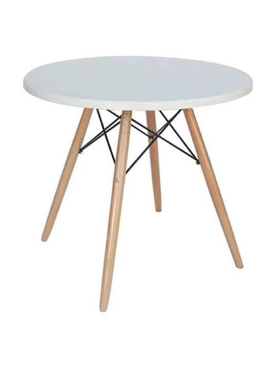 Carraca Table Kitchen Wooden White 70x70x69cm