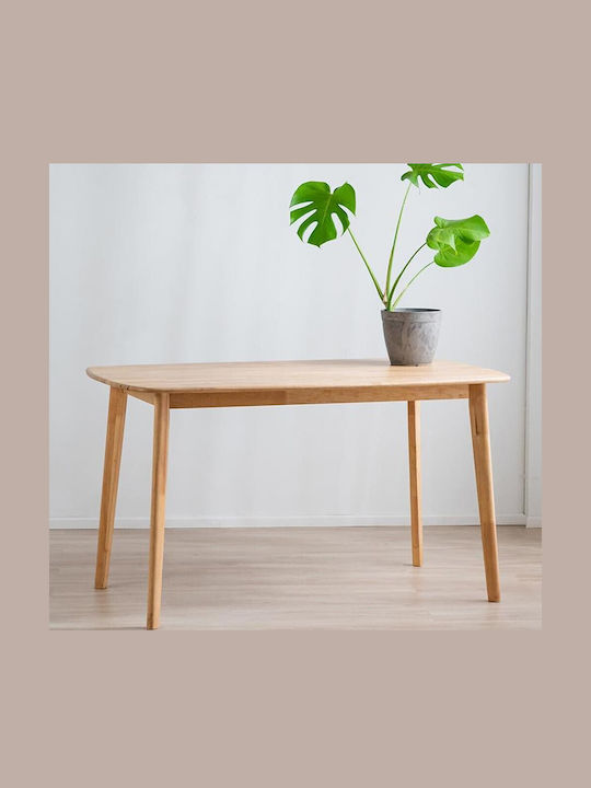 Τραπέζι Κουζίνας από Μασίφ Ξύλο Natural 135x80x75εκ.