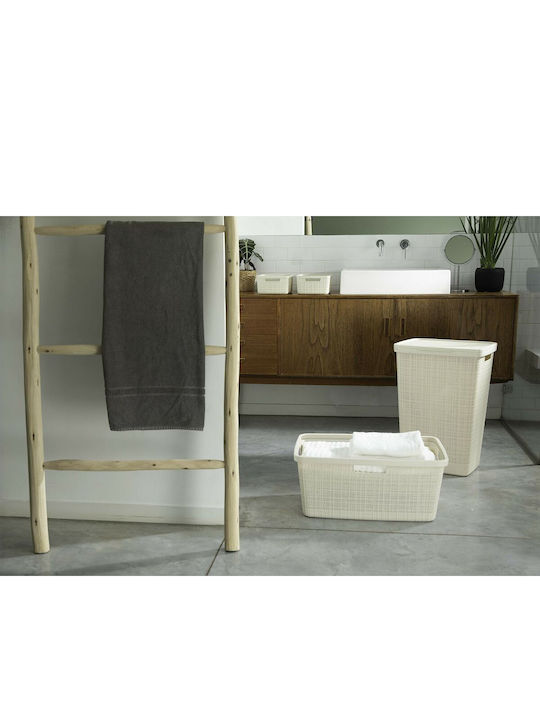 Curver 245976 Καλάθι Απλύτων Ψάθινο 58lt με Καπάκι 43x34x60cm Μπεζ
