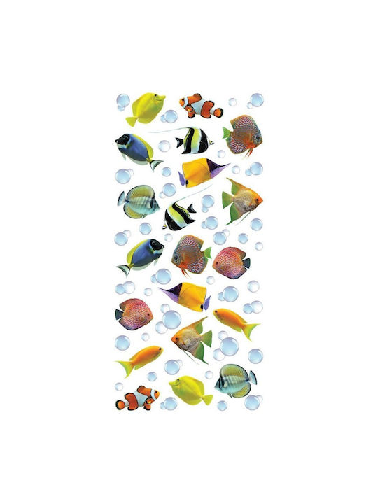 Διακοσμητικό Αυτοκόλλητο Τοίχου Colourful Fishes 1τμχ Ango
