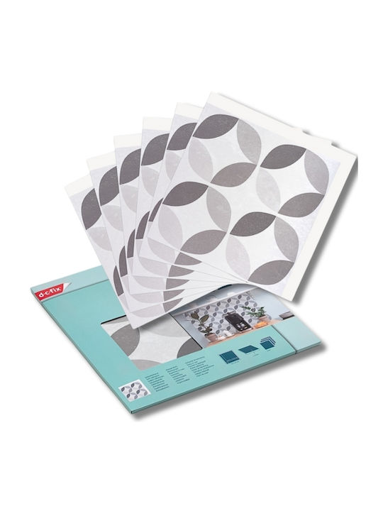 Decorative Wall Sticker Tiles Gray/White 6 Pieces 30.5x30.5cm d-c-fix