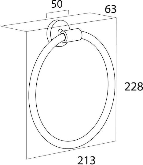 TIGER Single Wall-Mounted Bathroom Ring Inox Silver