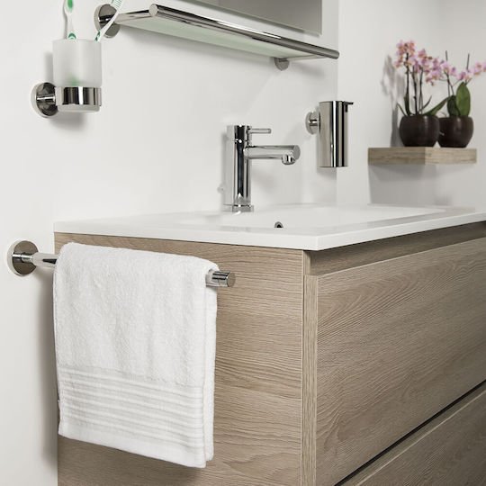 TIGER Single Wall-Mounted Bathroom Rail Inox Silver