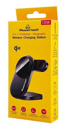Powertech Wireless Charger Qi2 15W Blacks (PT-1491)