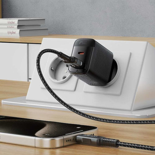 Acefast Φορτιστής Χωρίς Καλώδιο GaN με Θύρα USB-A και Θύρα USB-C 45W Μαύρος (A106)