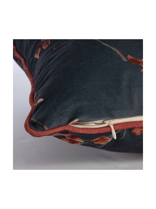 Nef-Nef Homeware Sofa Cushion Vania Velvet Blue/Black 45x45cm