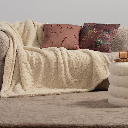 Nef-Nef Homeware Възглавница за Диван Vania от Кадифе Розова 45x45 см