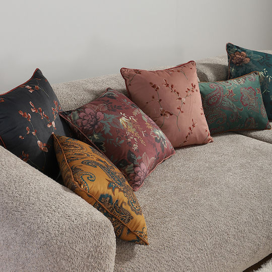Nef-Nef Homeware Възглавница за Диван Vania от Кадифе Розова 45x45 см