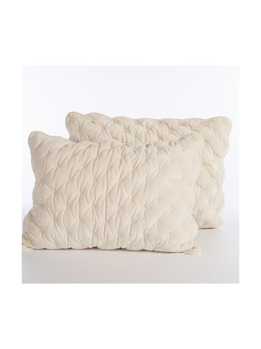 Nef-Nef Homeware Priver Σετ Μαξιλαροθήκες με Φάσα Καπιτονέ Μπεζ x72εκ.