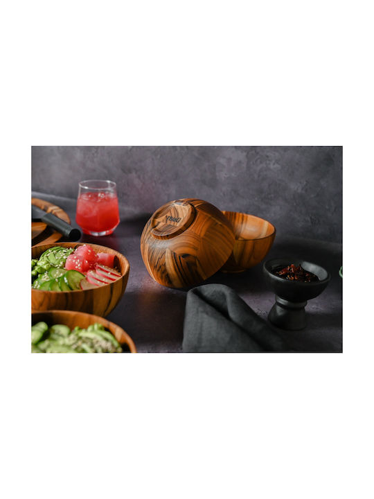 Teak Wonder Купа за сервиране Кръгла Дърво с диаметър 15бр