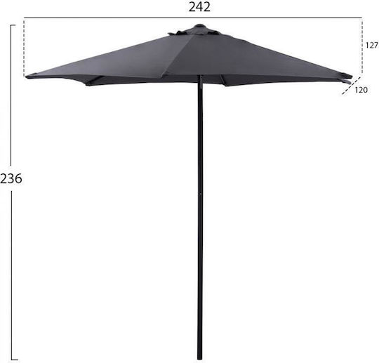 HomeMarkt Replacement Umbrella Fabric Gray 2.5x2.5m