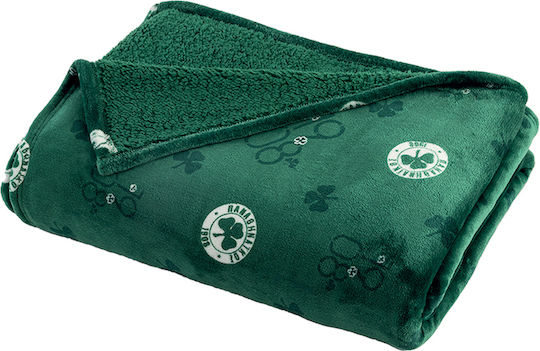 Palamaiki Κουβέρτα Fleece Panathinaikos Bl 220x160εκ.
