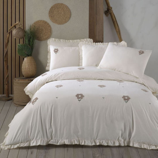 Şaheser Florita Σετ Διπλή 200x220cm Beige