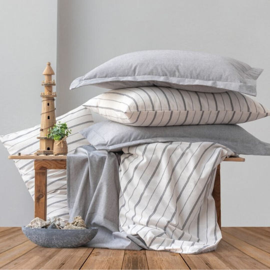 Cottonbox Set Huse Pentru Pilote Forta Naturii 160x220cm Simplă Cu Față De Pernă și 1 Cearșaf Gri