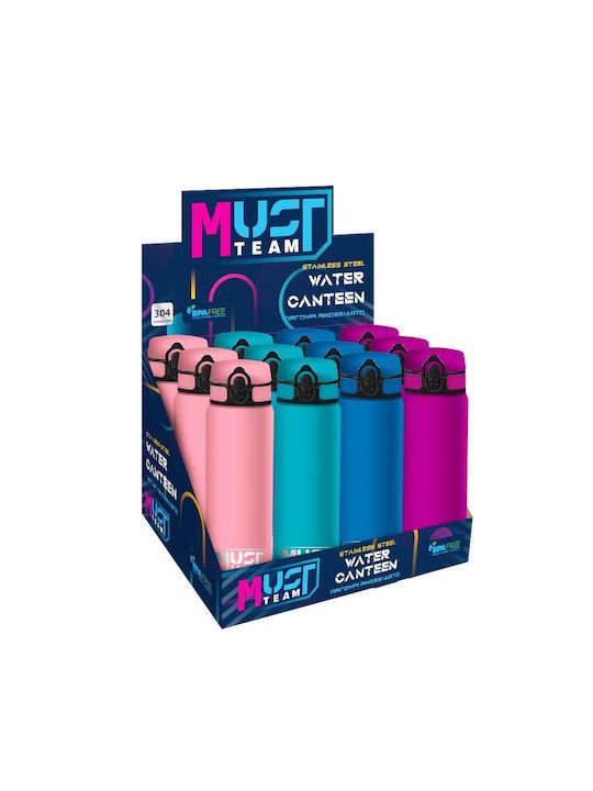 Must Team Sticla de apa Oțel inoxidabil 600ml Roz