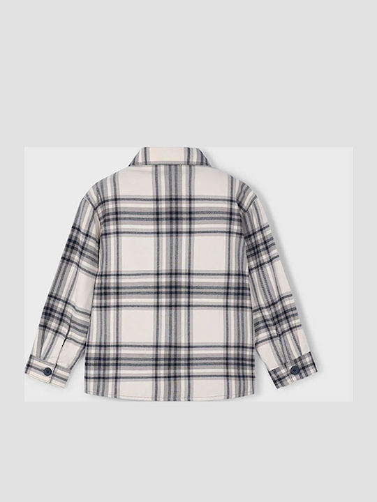 Kids Checked Shirt Long Sleeve Gray