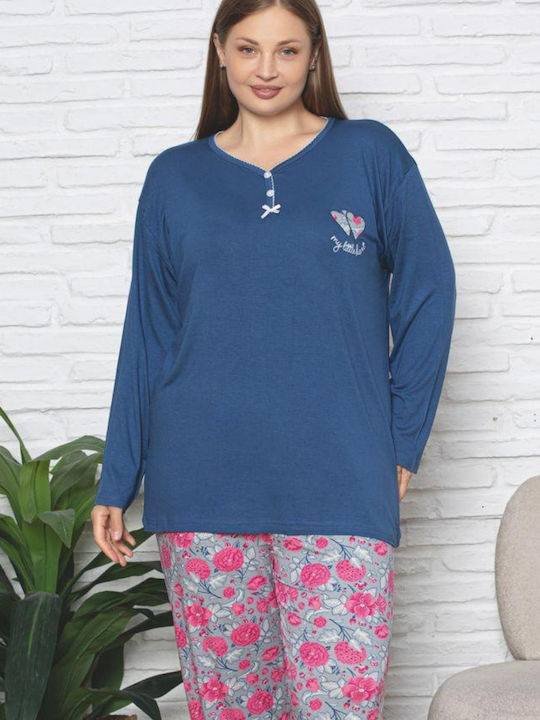 Asel Winter Women's Pyjama Set Blue