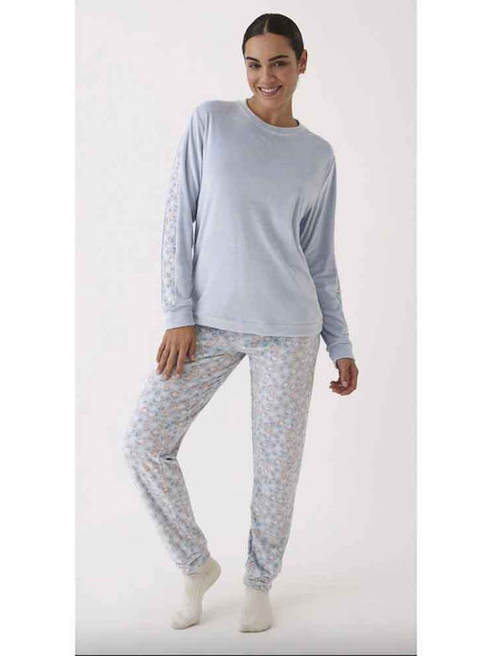 Promise Winter Women's Pyjama Set Sky Blue