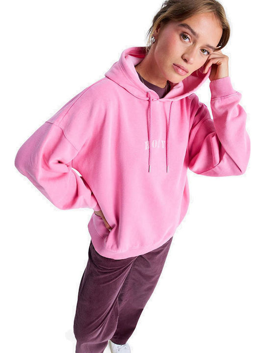 Long Women's Sweatshirt Hooded Pink