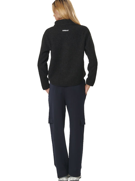 Long Women's Sweatshirt Jacket Black