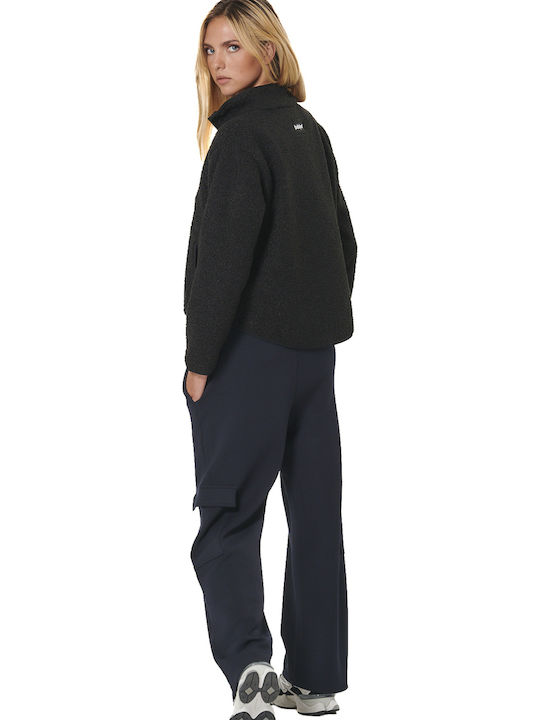 Long Women's Sweatshirt Jacket Black