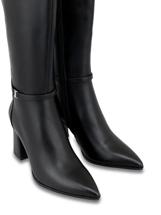 Synthetic Leather High Heel Women's Boots Black
