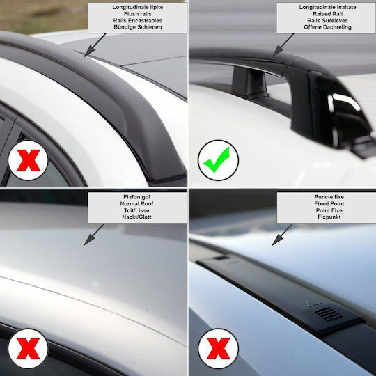 Menabo 135cm. 2015+ (with Roof Rack Legs) Black