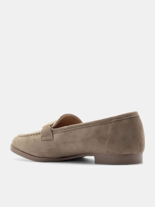 Leather Women's Moccasins in Green Color