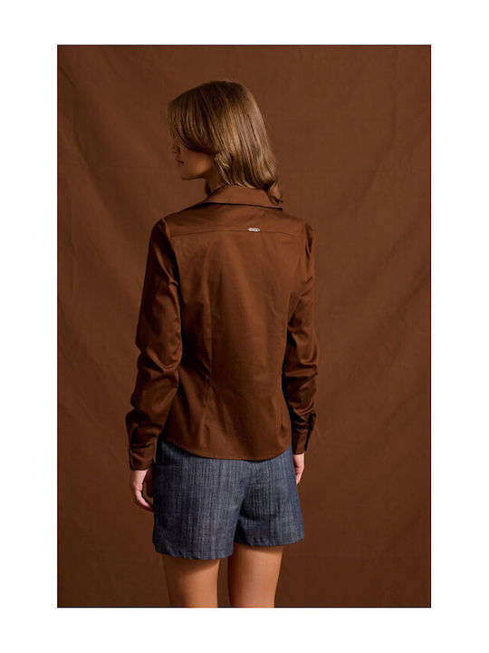 Magie Women's Long Sleeve Shirt Brown