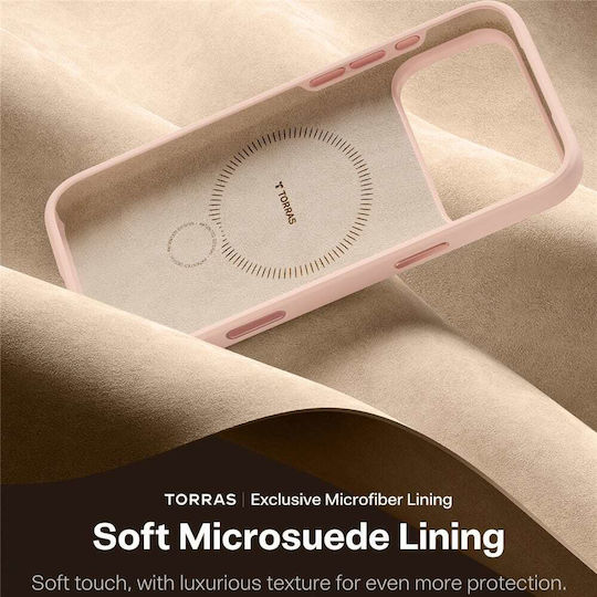 Torras QPRO Umschlag Rückseite Silikon Rosa (iPhone 17 Pro Max)