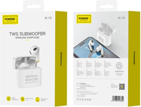 Foneng BL128 Earbud Bluetooth Handsfree Căști cu Carcasă de Încărcare Alb
