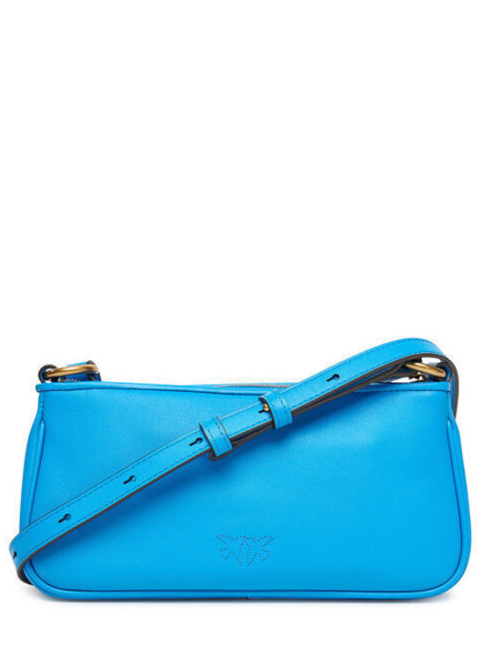 Half Moon Baguette Leder Damentasche Umhängetasche Blau