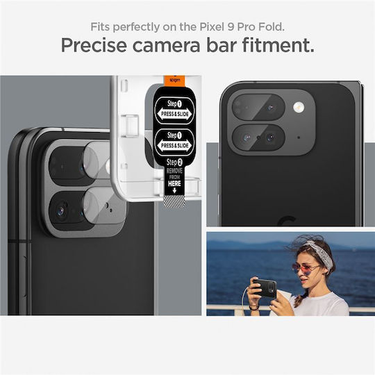 Spigen Optik EZ Fit Προστασία Κάμερας Tempered Glass Διάφανο για το Google Pixel 9 Pro Fold