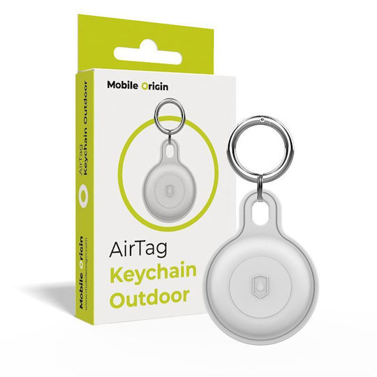 Mobile Origin Θήκη Μπρελόκ Σιλικόνης για AirTag σε Λευκό χρώμα